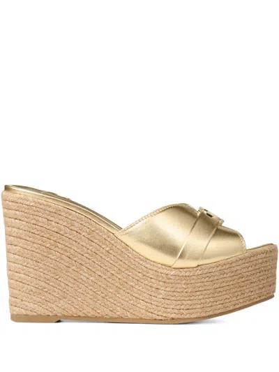 Jimmy Choo Leda Wedge 100 In Gold