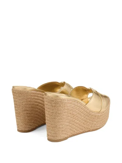 Jimmy Choo Leda Wedge 100 In Gold