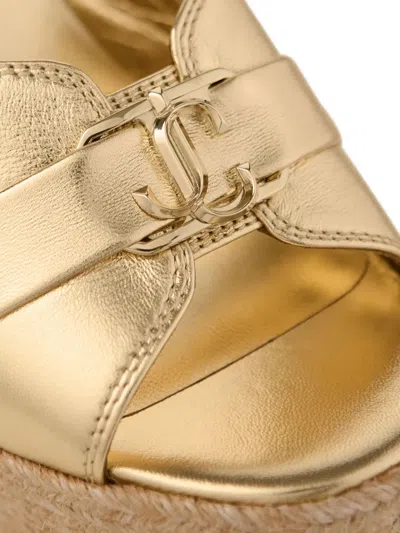 Jimmy Choo Leda Wedge 100 In Gold