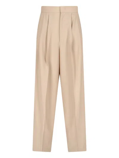 Sa Su Phi High-waisted Wide-leg Trousers With Front Pleats