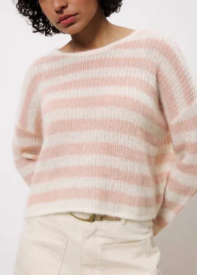 Frnch La Calle Corte Sweater In White/peach