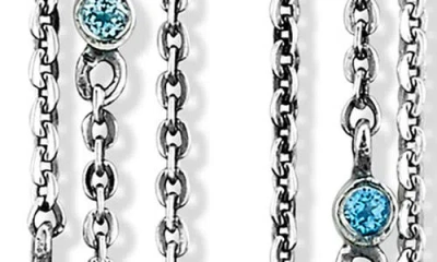 Samuel B. Blue Topaz Drop Earrings In Blue