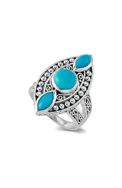 Samuel B. Silver 1.57 Ct. Tw. Sleeping Beauty Turquoise Split Shank Ring