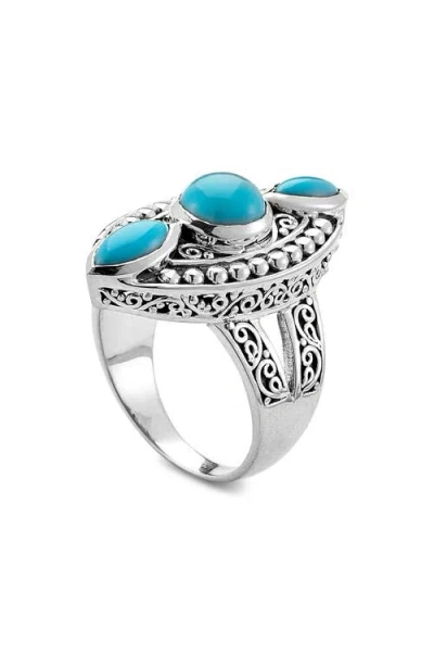 Samuel B. Silver 1.57 Ct. Tw. Sleeping Beauty Turquoise Split Shank Ring