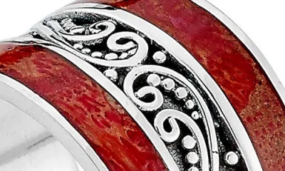 Samuel B. Coral Baile Scrollwork Band Ring