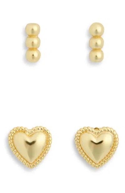 Argento Vivo Set Of 2 Line Bead Stud Earrings