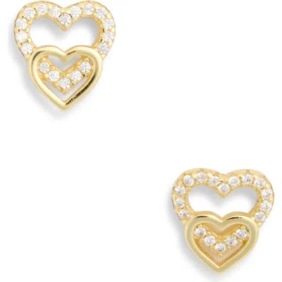 Argento Vivo Cubic Zirconia Heart Shadow Stud Earrings