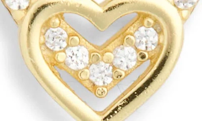 Argento Vivo Cubic Zirconia Heart Shadow Stud Earrings