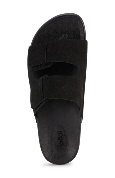 Floopi Double Strap Slide Sandal In Black