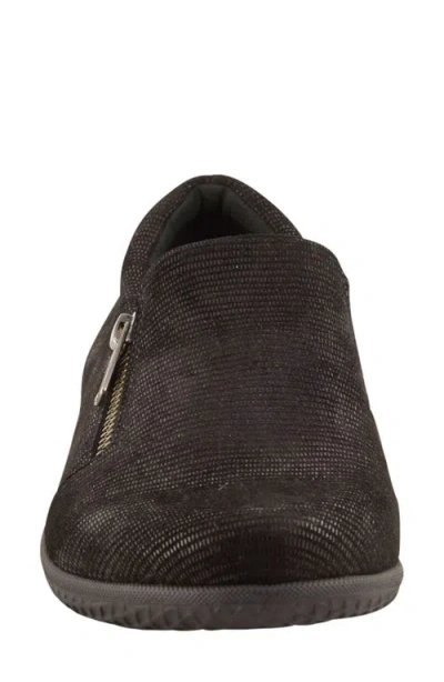 David Tate Bend Leather Flat In Black