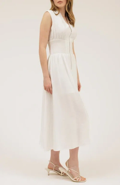 August Sky Front Zip Midi Dress