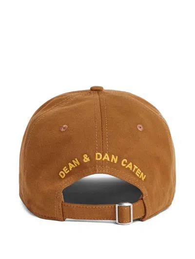 Dsquared2 Brown Cap With Embroidered Logo Patch In Brown
