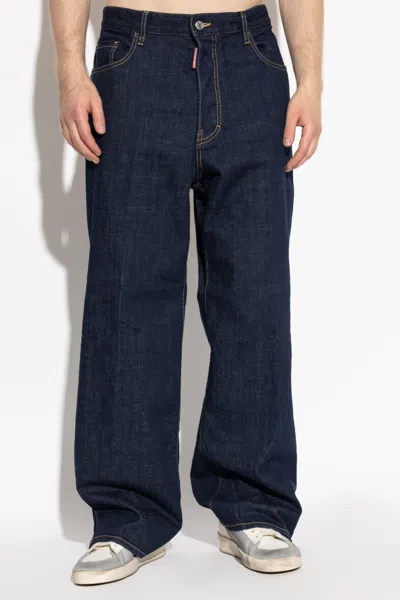 Dsquared2 Indigo Wide-leg Denim Jeans In Blue