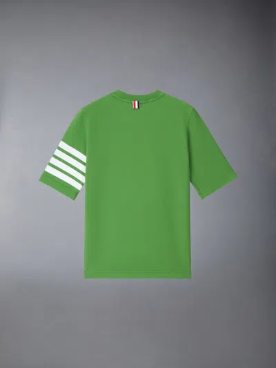 Thom Browne 4-bar Stripes Crewneck T-shirt In Green