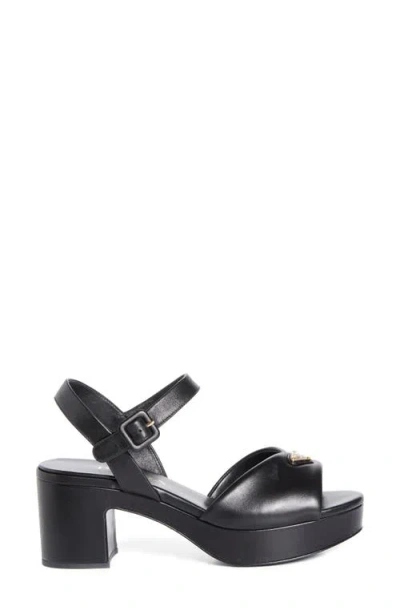 Prada Soft Nappa Ankle Strap Platform Sandals