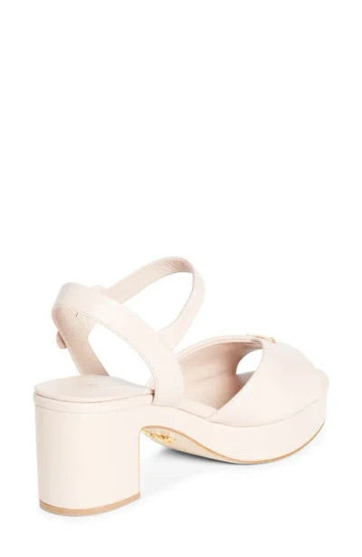 Prada Logo Platform Sandal In Neutral
