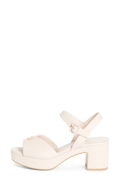 Prada Logo Platform Sandal In Neutral