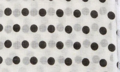 Clifton Wilson Polka Dot Cotton Pocket Square In White