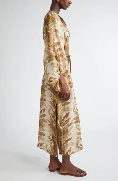 Zimmermann Ascension Linen Midi Dress In Multi