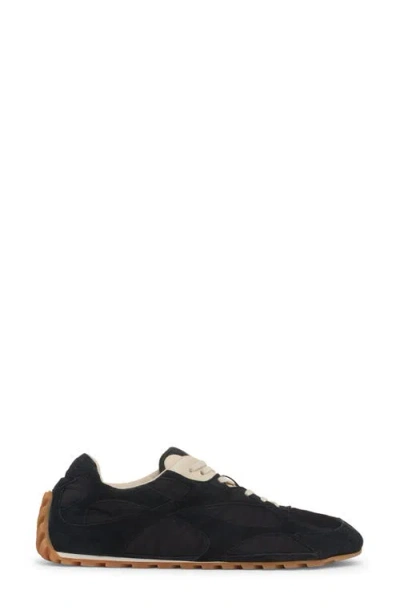 Bottega Veneta Orbit Leather-trimmed Suede And Shell Sneakers In Black