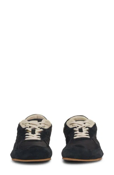 Bottega Veneta Orbit Leather-trimmed Suede And Shell Sneakers In Black