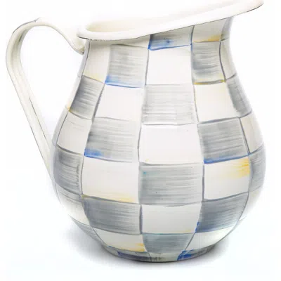 Mackenzie-childs Mackenzie Childs Sterling Check Enameled Steel 3-quart Pitcher