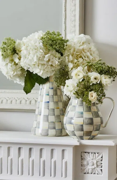 Mackenzie-childs Mackenzie Childs Sterling Check Enameled Steel 3-quart Pitcher