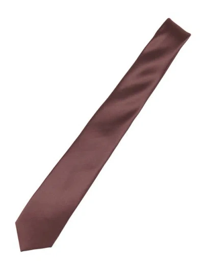 Brooklyn Brigade Solid Satin Tie In Brown