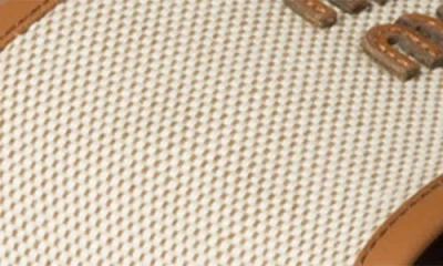 Miu Miu Canvas And Leather Studded Clog Sandals In Neutral