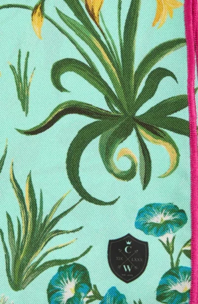 Clifton Wilson Teal Floral Silk Pocket Square In Blue