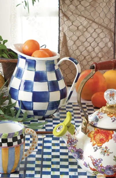 Mackenzie-childs Mackenzie Childs Royal Check Enameled Steel 3-quart Pitcher