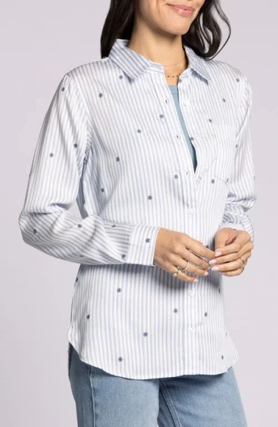 Thread & Supply Bae Stripe Embroidered Button-up Shirt