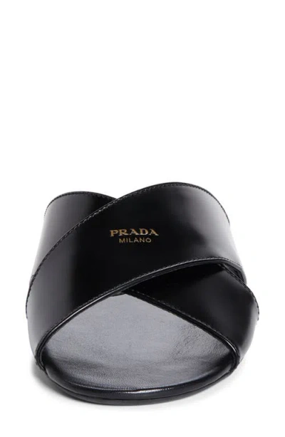 Prada Crisscross Slide Sandal In Multi