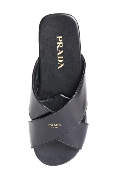 Prada Crisscross Slide Sandal In Multi