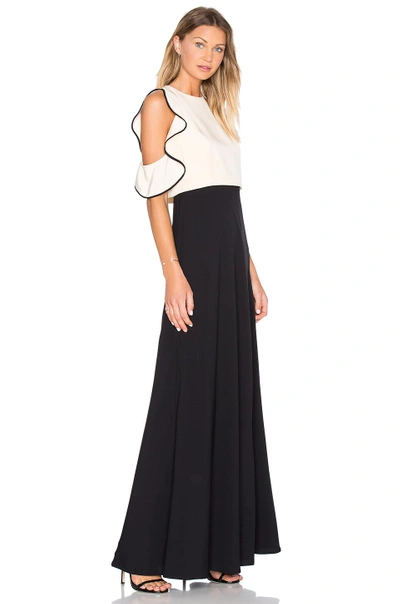 Shop Jill Jill Stuart Ruffle Top Gown In Bisque & Black