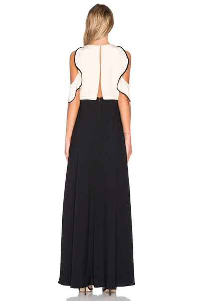 Shop Jill Jill Stuart Ruffle Top Gown In Bisque & Black