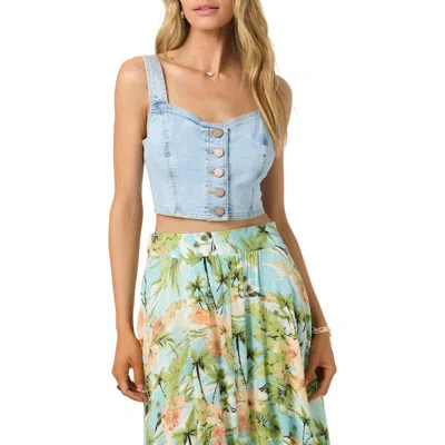 O'neill Delphina Crop Denim Vest