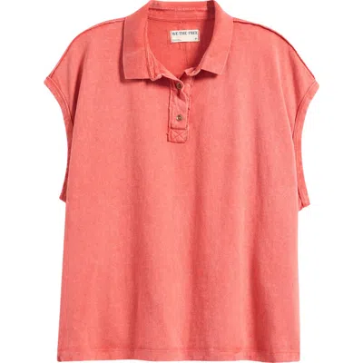 Free People Keep On Polo Fiery Red In Pink