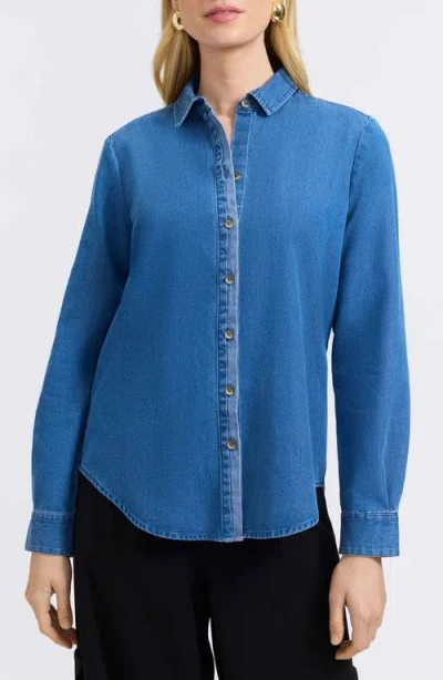 Foxcroft Charlie Denim Button-up Shirt