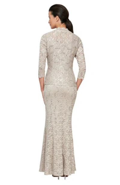 Sl Fashions Sequin Lace A-line Gown With Jacket