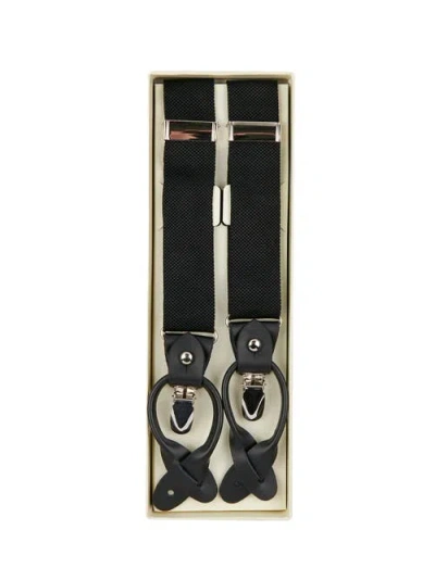 Brooklyn Brigade Solid Web Adjustable Suspenders In Black