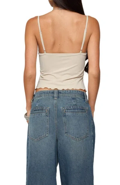 Edikted Landon Drawstring Split Front Camisole In Neutral