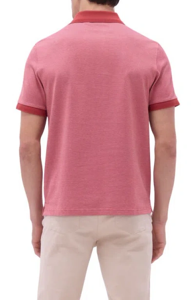 Bugatchi Tipped Cotton Piqué Polo In Pink