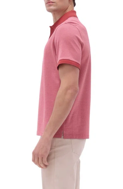 Bugatchi Tipped Cotton Piqué Polo In Pink