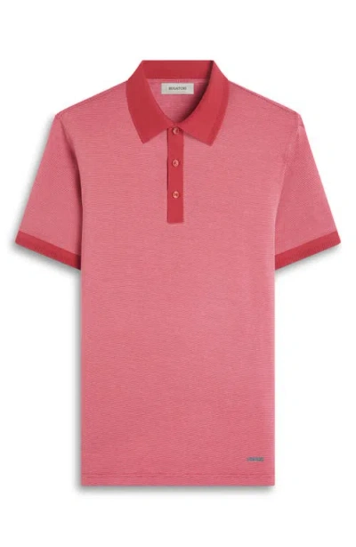 Bugatchi Tipped Cotton Piqué Polo In Pink