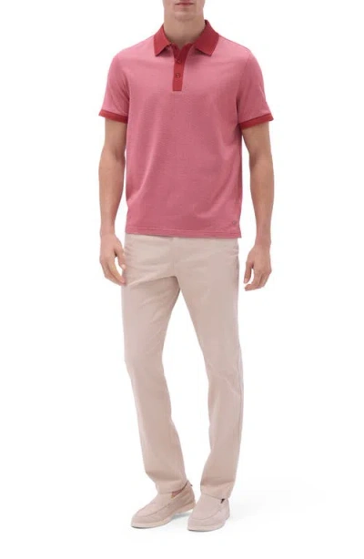 Bugatchi Tipped Cotton Piqué Polo In Pink