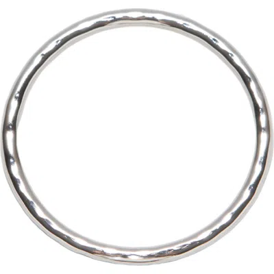 Argento Vivo Hammered Oval Bangle In Silver