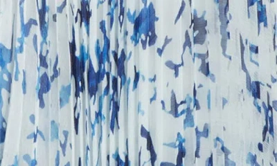 Proenza Schouler Pat Dress In Printed Crinkle Chiffon Sky Blue Multi