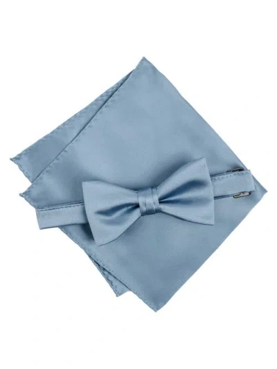 Brooklyn Brigade Solid Satin Pre-tied Bow Tie In Blue