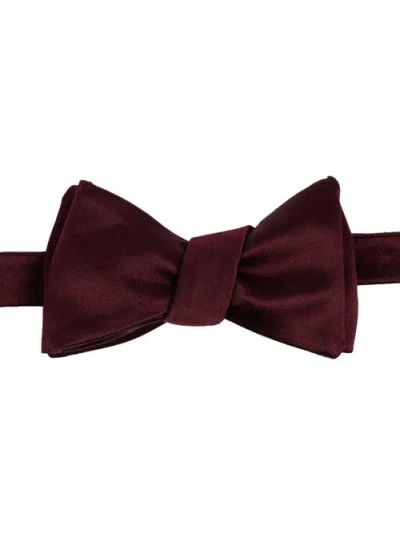 Brooklyn Brigade Solid Satin Bow Tie In Burgundy